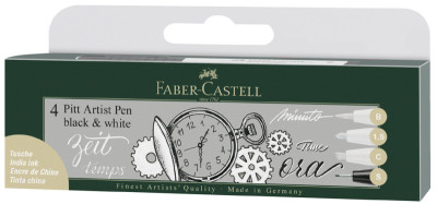 Faber-Castell Tuschestift PITT stylo artiste, Case 4p