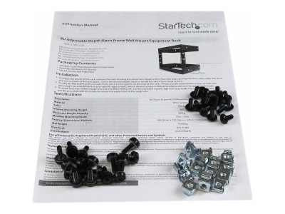 Startech : 8U OPEN FRAME WALL MOUNT EQUIPMENT RACK - 12IN DEEP