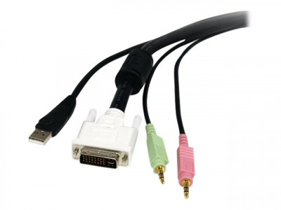 Startech : 6FT 4-IN-1 USB DVI AUDIO et MICROPHONE KVM SWITCH cable en