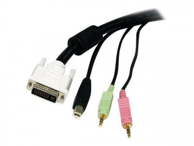Startech : 6FT 4-IN-1 USB DVI AUDIO et MICROPHONE KVM SWITCH cable en