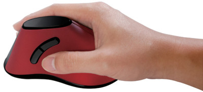 LogiLink Souris optique Ergonomic, sans fil, rouge / noir