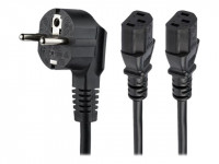Startech : 2M C13 Y SPLITTER POWER CORD SCHUKO CEE7 TO 2X C13