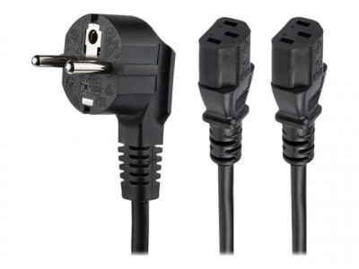 Startech : 2M C13 Y SPLITTER POWER CORD SCHUKO CEE7 TO 2X C13