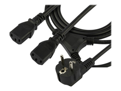 Startech : 2M C13 Y SPLITTER POWER CORD SCHUKO CEE7 TO 2X C13
