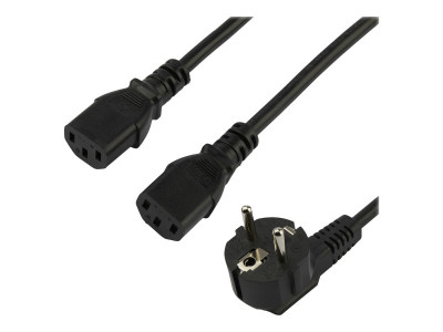 Startech : 2M C13 Y SPLITTER POWER CORD SCHUKO CEE7 TO 2X C13