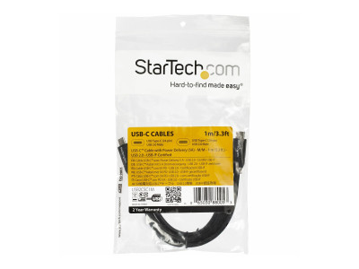 Startech : 1M USB TYPE C cable avec 5A PD - USB 2.0 - USB-IF CERTIFIED