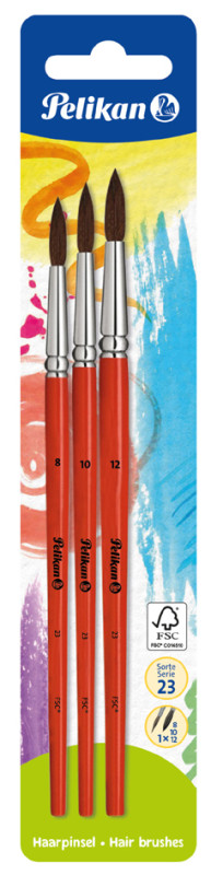 Pelikan Set de pinceaux à poils fins, 12 pièces, assorti