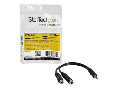 Startech : 6 PC SPEAKER Y SPLITTER CABL 1X35MM MALE TO 2X 35MM FEM PHONO