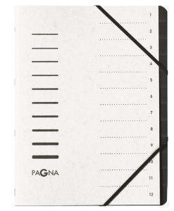 Pagna portefeuille de commandes « Tri Fichier », 12 compartiments, blanc