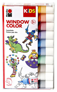 Marabu KiDS couleur de la fenêtre, un ensemble de 10, couleurs assorties