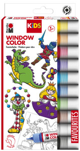 Marabu KiDS couleur de la fenêtre, un ensemble de 10, couleurs assorties