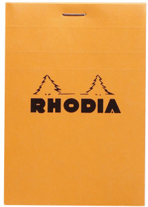 RHODIA Bloc agrafé No.12, 85 x 120 mm, quadrillé 5x5, orange