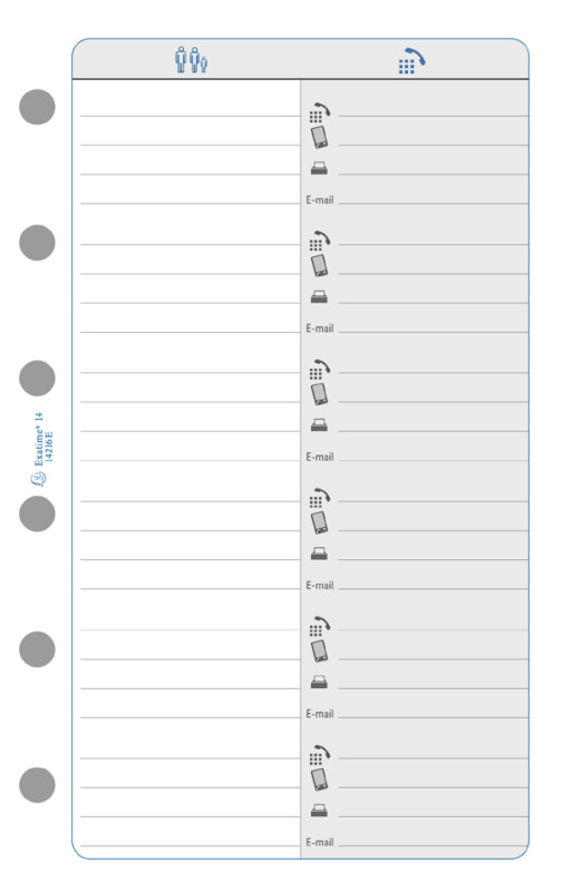 Exacompta, Recharge, Exatime 14, 21 Feuillets, Quadrillé, 5x5, 14011E