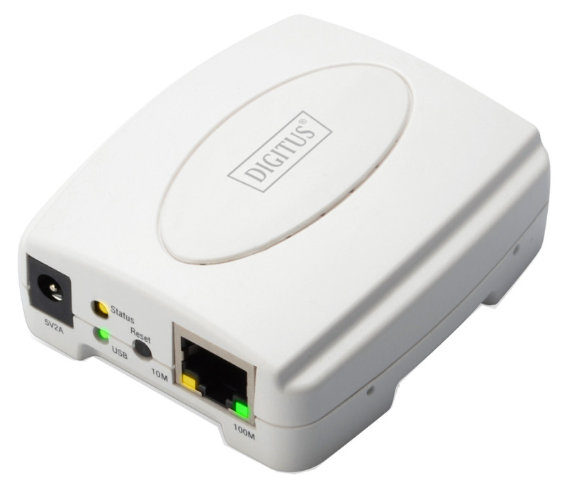 DIGITUS Fast Ethernet Printserver, 1 x USB 2.0