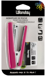 JPC Agrafeuse de poche, capacité: 12 feuilles, assorti