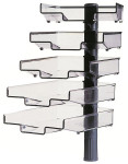 Hansa Colonne pivotante avec 5 bacs courrier, gris clair Hansa Colonne pivotante avec 5 bacs courrier, gris clair