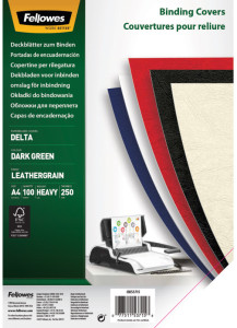 Fellowes Couverture pour reliure Delta, texture de cuir, A4,