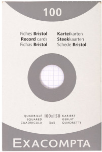 EXACOMPTA Fiches bristol, 100 x 150 mm, uni, blanc