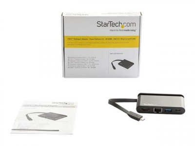 Startech : USB C MULTIPORT ADAPTER - HDMI 4K-1XA 1XC GBE-100W PD 3.0