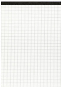 LANDRÉ Bloc-notes sans couverture, A4, 50 feuilles,quadrillé