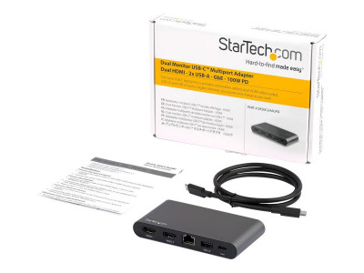 Startech : USB C MULTIPORT ADAPTER - DUAL MONITOR - 2X4K HDMI - WINDOWS-PD