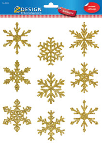 AVERY Zweckform ZDesign Weihnachts-Fensterbild Sterne gold