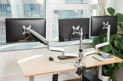 LogiLink bras TFT / LCD moniteur, en aluminium, en 3 fois, de l'argent