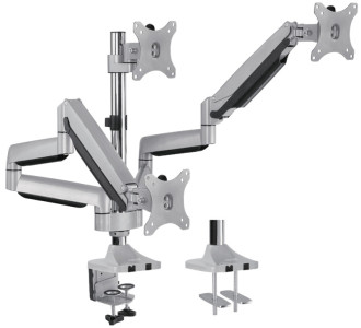 LogiLink bras TFT / LCD moniteur, en aluminium, en 3 fois, de l'argent