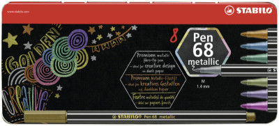 Stabilo Fasermaler Pen 68 métallique, le boîtier métallique 6