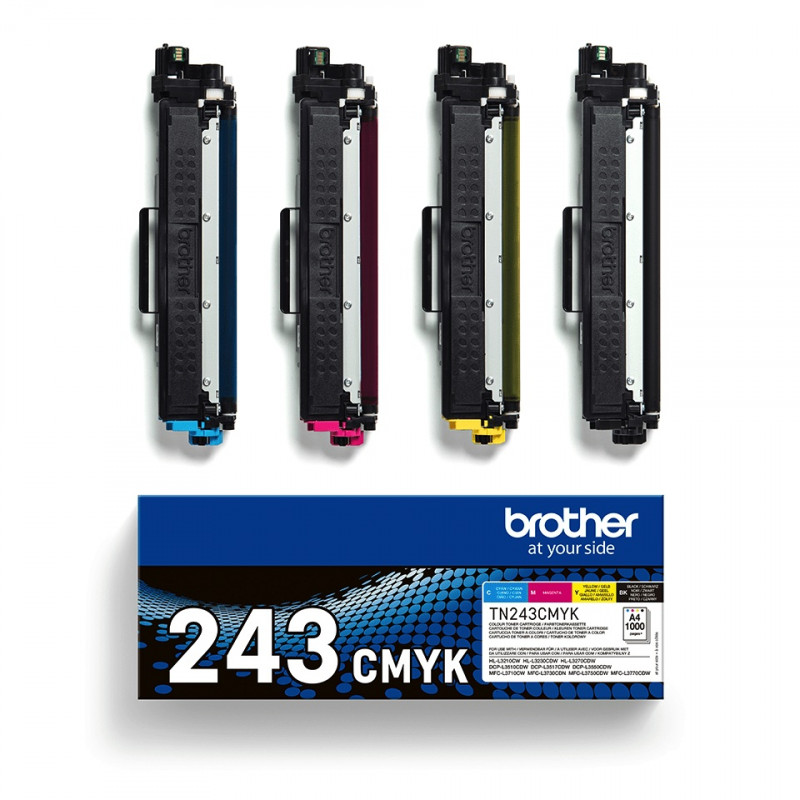 Brother TN-243CMYK MULTIpack 4 de 1000 pages pour DCP-L3510CDW DCP-L3550CDW et MFC-L3750CDW