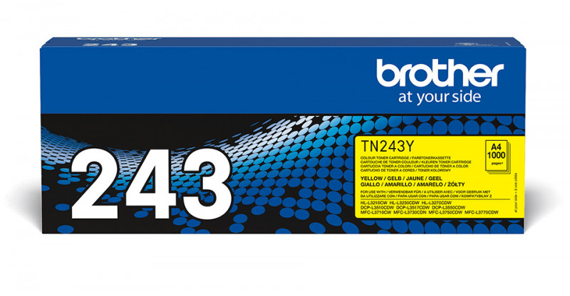 Brother TN-243Y Toner Jaune 1000 pages pour DCP-L3510CDW DCP-L3550CDW