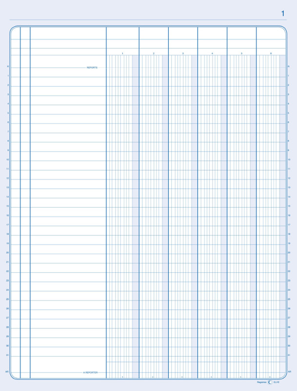 ELVE Piqûre comptable, 310 x 210 mm, 4 colonnes par page