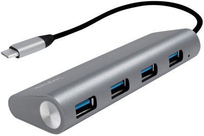LogiLink USB 3.0 Hub port USB C Gen1, 4 ports, gris