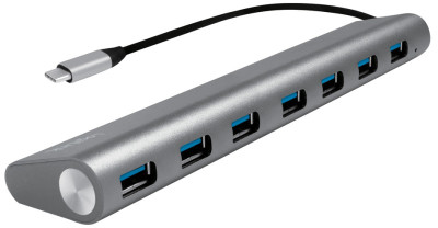 LogiLink Hub USB 3.0 avec un port USB 3.1 C, 7-port, gris