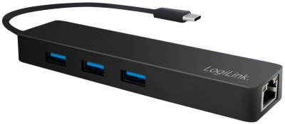 LogiLink USB 3.0 Hub USB 3.1 C Gen1 + connexion Gigabit