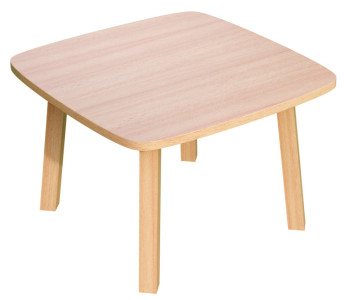 Table Paperflow WOODY, vert en bois massif,