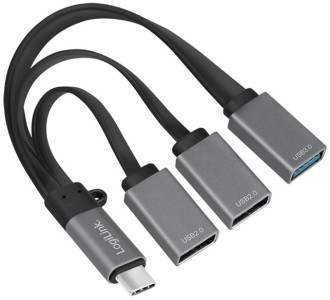 Hub LogiLink USB 3.0 avec un port USB 3.1 C Gen1, 3 ports
