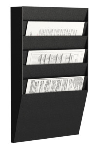 PAPERFLOW Porte-brochures mural 6 compartiments, noir