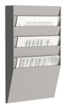 PAPERFLOW Porte-brochures mural 6 compartiments, gris