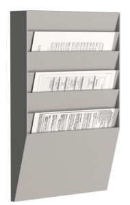 PAPERFLOW Porte-brochures mural 6 compartiments, gris