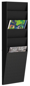 PAPERFLOW Porte-brochures mural 6 compartiments, A4, gris