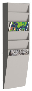 PAPERFLOW Porte-brochures mural 6 compartiments, A4, gris