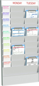 PAPERFLOW Planificateur de bureau mural, 10 casiers, A5