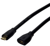 LogiLink Câble de rallonge micro USB 2.0, 1,0 m, noir LogiLink Câble de rallonge micro USB 2.0, 1,0 m, noir