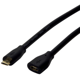 LogiLink Câble de rallonge micro USB 2.0, 1,0 m, noir