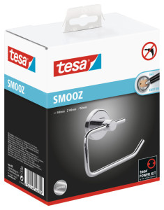 tesa support de rouleau de papier toilette SMOOZ, chromé, avec une solution d'adhésif