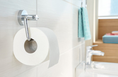 tesa support de rouleau de papier toilette SMOOZ, chromé, avec une solution d'adhésif