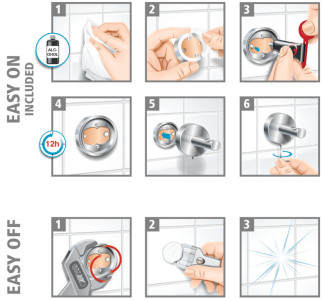 tesa support de rouleau de papier toilette SMOOZ, chromé, avec une solution d'adhésif