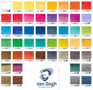 ROYAL TALENS Peinture aquarelle Van Gogh, kit de 48 dans un