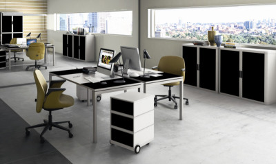 PAPERFLOW Armoire à rideau easyOffice, 4 étagères